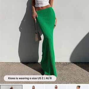 Princess Polly Green Maxi Skirt Size S/M